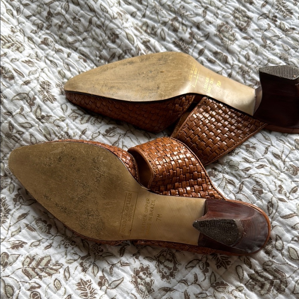 Vintage Brown Woven Women's Mules - Picture 2 of 5